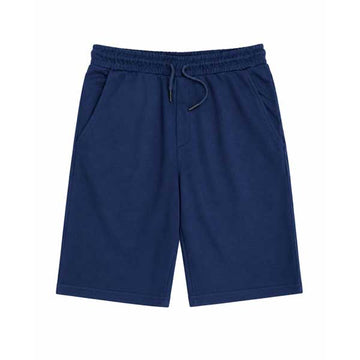 MAN BERSHKA TERRY SHORT - NAVY BLUE
