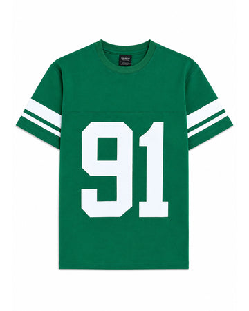 MAN PULL & BEAR T-SHIRT DROOP SHOULDER PRINTED